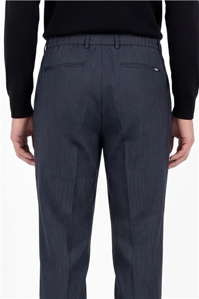 Giotelli Erkek Açık Lacivert Dar Kesim Slim Fit Viskon Normal Bel 6 Drop Klasik Pantolon