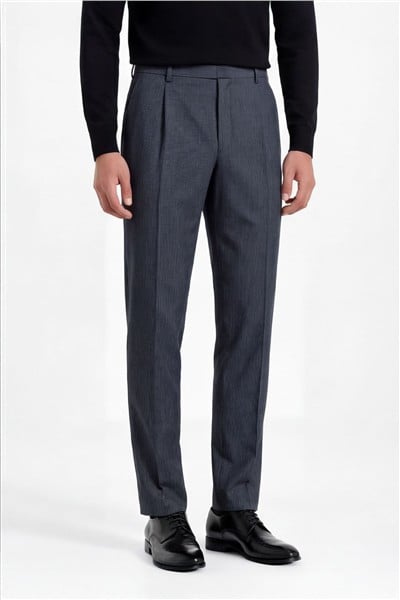 Giotelli Erkek Açık Lacivert Dar Kesim Slim Fit Viskon Normal Bel 6 Drop Klasik Pantolon