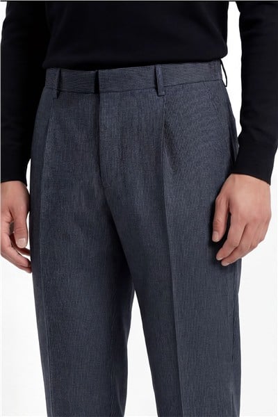 Giotelli Erkek Açık Lacivert Dar Kesim Slim Fit Viskon Normal Bel 6 Drop Klasik Pantolon
