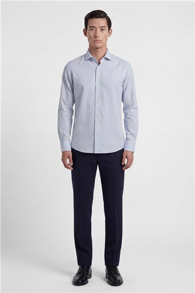 Giotelli Erkek Açık Mavi Normal Kesim Regular Fit %100 Pamuk Dokuma Klasik Yaka Gömlek