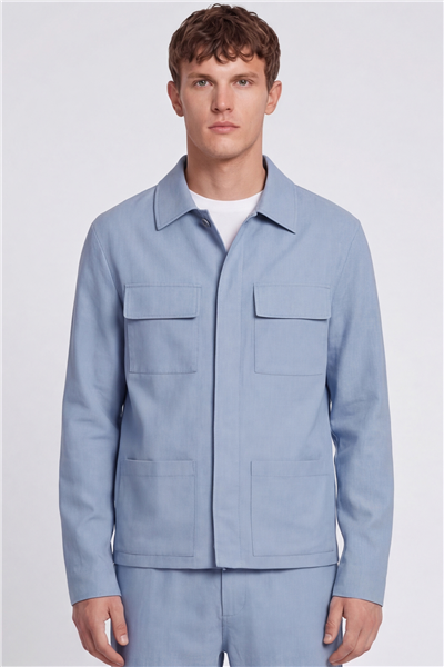 Giotelli Erkek Mavi Normal Kesim Regular Fit Dokuma Lastikli Bel Takım Elbise