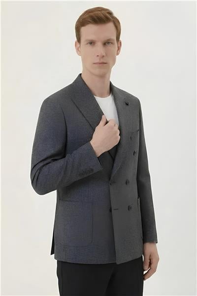 Giotelli Antrasit %100 Yün 6 Drop Erkek Ceket