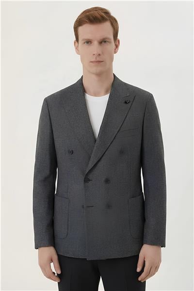 Giotelli Antrasit %100 Yün 6 Drop Erkek Ceket