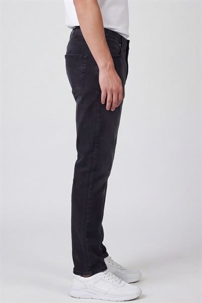 Giotelli Erkek Antrasit Dar Kesim Slim Fit Pamuklu Beş Cep Denim Pantolon