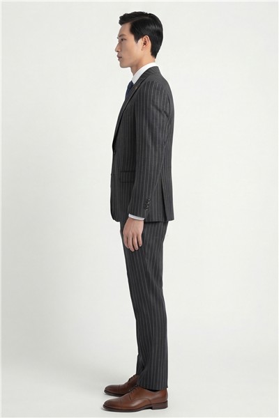 Giotelli Erkek Antrasit Dar Kesim Slim Fit Viskon Dokuma Normal Bel 6 Drop Klasik Takım Elbise