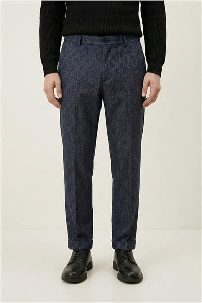 Giotelli Erkek Antrasit Dar Kesim Slim Fit Viskon Dokuma Normal Bel 6 Drop Pantolon