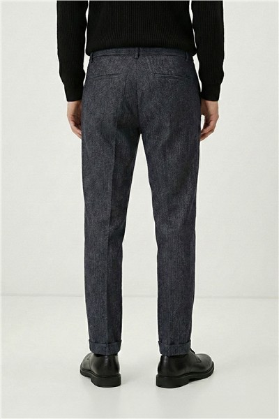 Giotelli Erkek Antrasit Dar Kesim Slim Fit Viskon Dokuma Normal Bel 6 Drop Pantolon