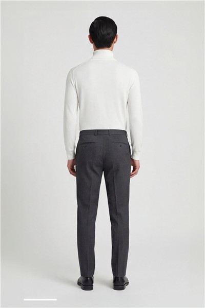 Giotelli Erkek Antrasit Dar Kesim Slim Fit %100 Yün Normal Bel Pantolon