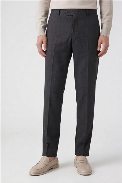 Giotelli Erkek Antrasit Dar Kesim Slim Fit Viskon Dokuma Normal Bel Dokuma Pantolon