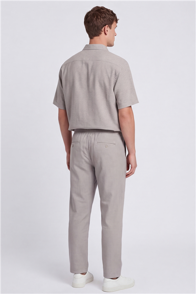 Giotelli Erkek Bej Normal Kesim Regular Fit Pamuklu Dokuma Lastikli Bel Kamp Yaka Takım Elbise