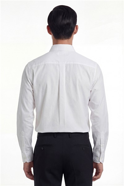 Giotelli Erkek Beyaz Normal Kesim Regular Fit %100 Pamuk Klasik Yaka Gömlek