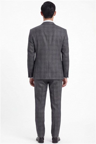 Giotelli Erkek Siyah Dar Kesim Slim Fit Viskon Dokuma Normal Bel 10 Drop Yelekli Klasik Takım Elbise