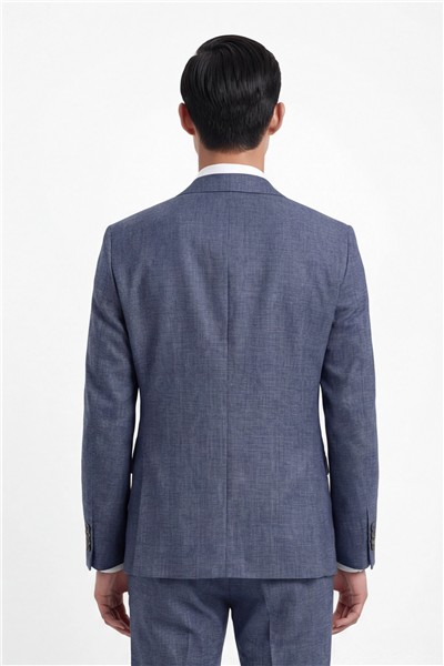 Giotelli Erkek Lacivert Dar Kesim Slim Fit Viskon Dokuma Normal Bel 6 Drop Yelekli Klasik Takım Elbise