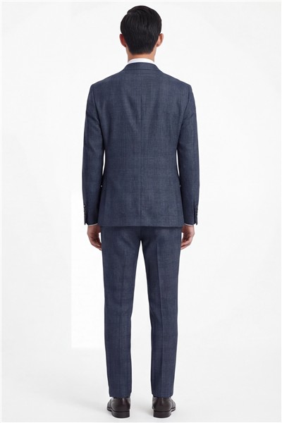 Giotelli Erkek Lacivert Dar Kesim Slim Fit Viskon Dokuma Normal Bel 10 Drop Yelekli Klasik Takım Elbise