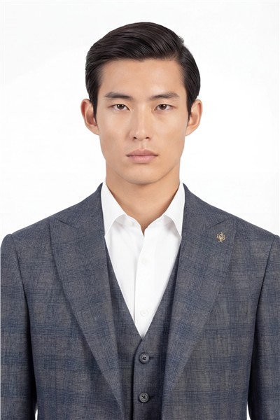 Giotelli Erkek Antrasit Dar Kesim Slim Fit Viskon Normal Bel 5 Drop  Yelekli Klasik Takım Elbise