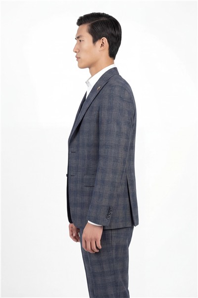 Giotelli Erkek Antrasit Dar Kesim Slim Fit Viskon Normal Bel 5 Drop  Yelekli Klasik Takım Elbise