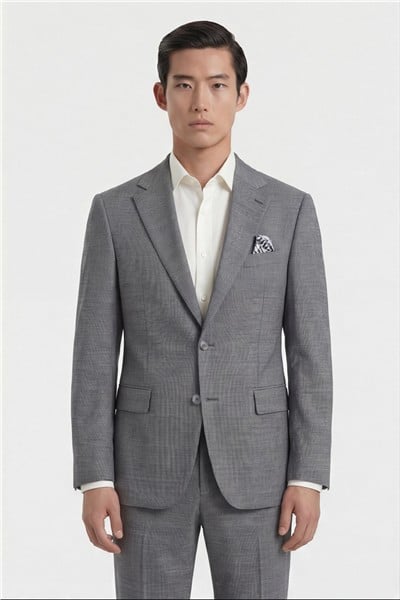 Giotelli Erkek Antrasit Dar Kesim Slim Fit Viskon Dokuma Fleto Kapaklı Cep Normal Bel 5 Drop Klasik Takım Elbise