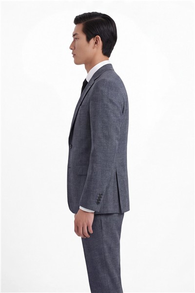 Giotelli Erkek Füme Dar Kesim Slim Fit Viskon Dokuma Normal Bel 6 Drop Yelekli Klasik Takım Elbise