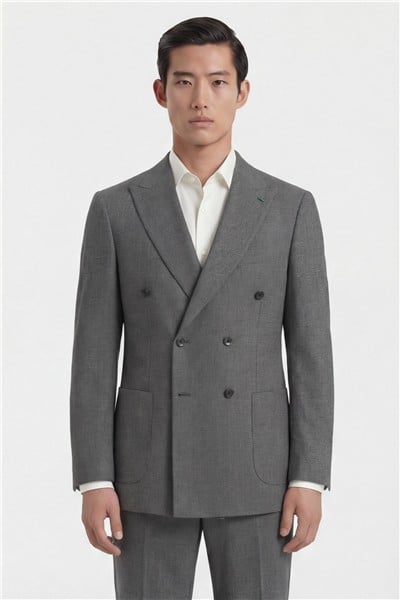 Giotelli Erkek Gri Dar Kesim Modern Fit Viskon Dokuma Normal Bel 6 Drop Klasik Takım Elbise