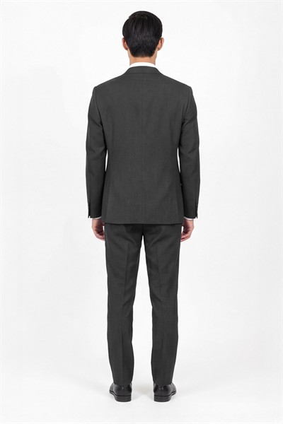 Giotelli Erkek Füme Dar Kesim Slim Fit Viskon Dokuma Normal Bel 6 Drop Takım Elbise