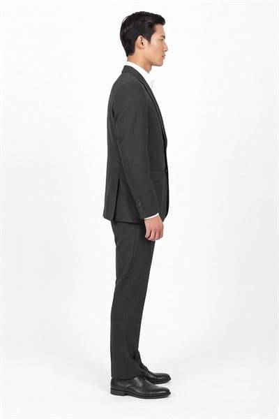 Giotelli Erkek Füme Dar Kesim Slim Fit Viskon Dokuma Normal Bel 6 Drop Takım Elbise