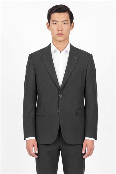 Giotelli Erkek Füme Dar Kesim Slim Fit Viskon Dokuma Normal Bel 6 Drop Takım Elbise