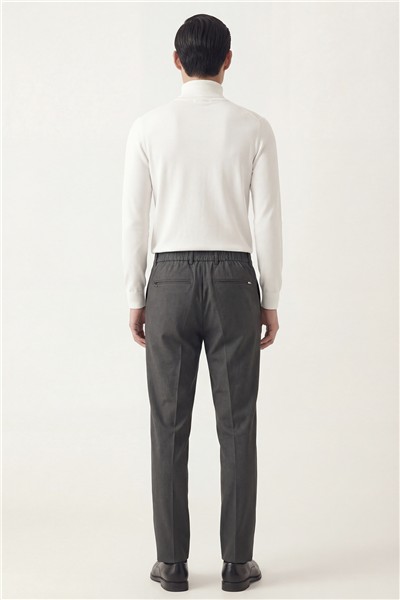 Giotelli Erkek Füme Dar Kesim Slim Fit Viskon Normal Bel 6 Drop Klasik Pantolon