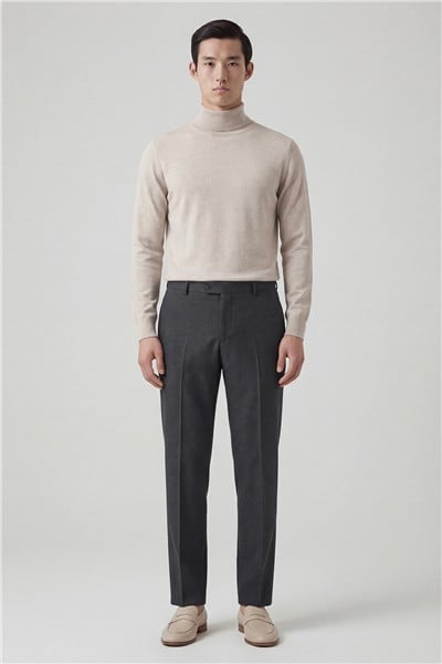 Giotelli Erkek Füme Dar Kesim Slim Fit Viskon Dokuma Normal Bel Dokuma Pantolon
