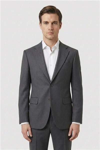 Giotelli Antrasit 6 Drop Polyester Viskon Karışımlı Elastan İçerikli Erkek Takım Elbise