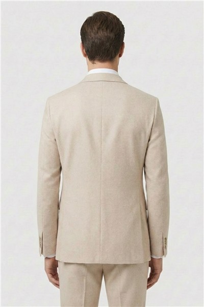 Giotelli Bej 6 Drop Polyester Viskon Karışımlı Elastan İçerikli Erkek Takım Elbise