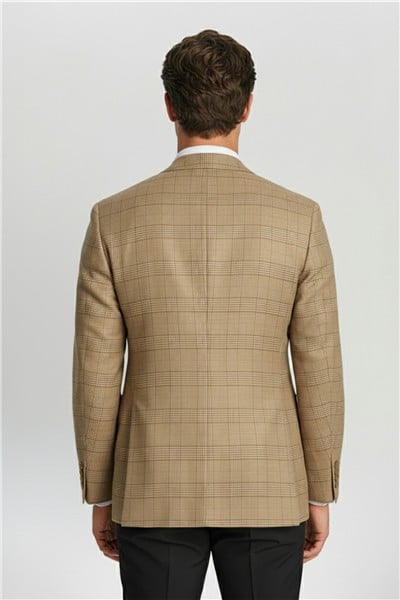 Giotelli Bej Yelekli 6 Drop Polyester Viskon Karışımlı Astarsız Erkek Takım Elbise
