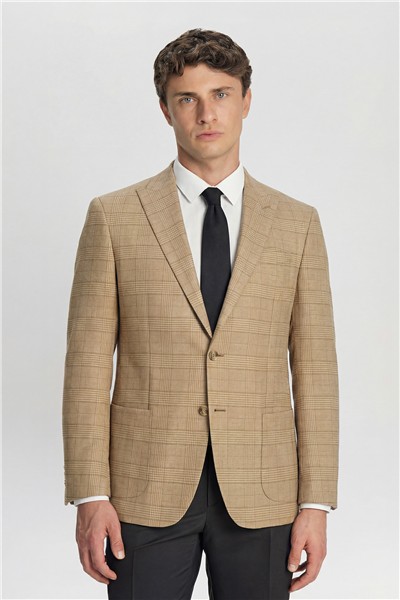 Giotelli Bej Yelekli 6 Drop Polyester Viskon Karışımlı Astarsız Erkek Takım Elbise