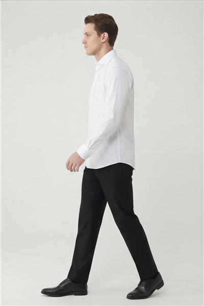 Giotelli Erkek Beyaz Dar Kesim Slim Fit Dokuma Klasik Yaka Gömlek