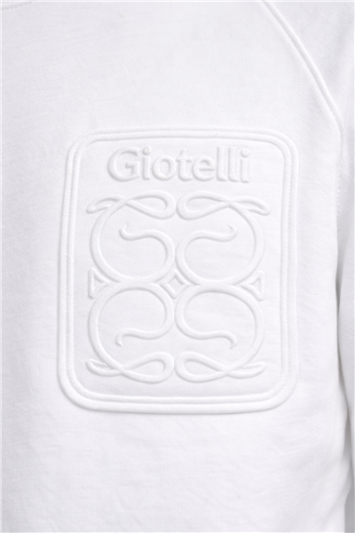 Giotelli Erkek Beyaz Normal Kesim Regular Fit %100 Pamuk Örme Bisiklet Yaka Sweatshirt