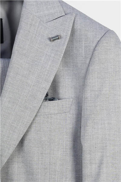 Giotelli Erkek Gri Dar Kesim Slim Fit Viskon 6 Drop Yelekli Takım Elbise