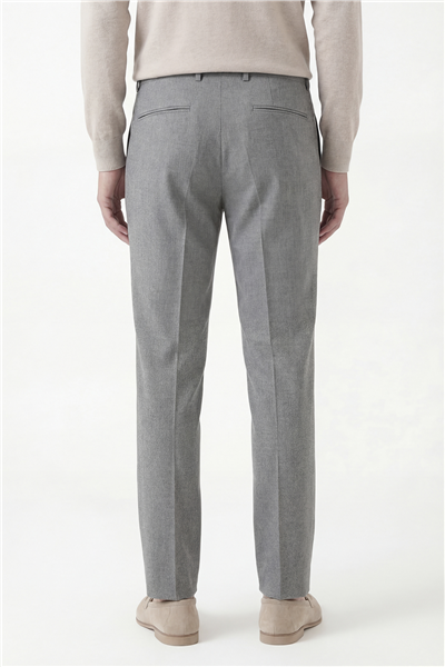 Giotelli Erkek Gri Dar Kesim Slim Fit Viskon Dokuma Yan Cep Normal Bel Pantolon