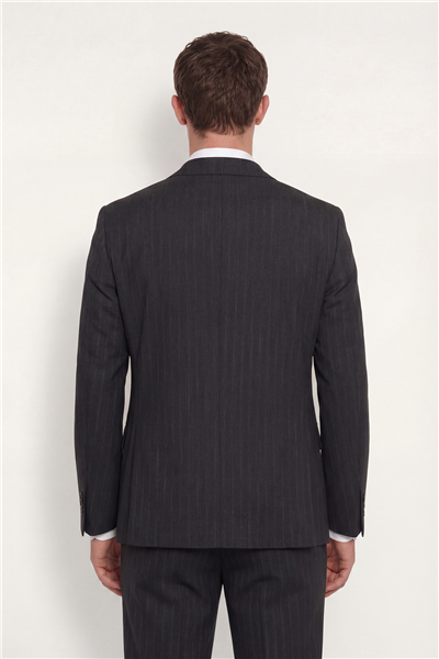 Giotelli Erkek Kahve Dar Kesim Slim Fit Viskon Dokuma Çizgili 4 Drop Takım Elbise