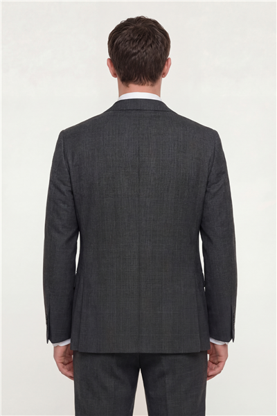 Giotelli Erkek Siyah Dar Kesim Slim Fit Viskon Dokuma Normal Bel 6 Drop Yelekli Klasik Takım Elbise