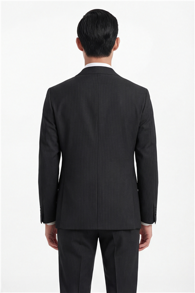 Giotelli Erkek Siyah Dar Kesim Slim Fit Yünlü Dokuma Normal Bel 4 Drop Takım Elbise