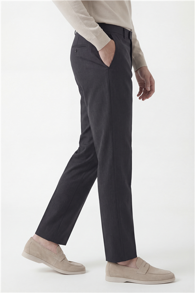 Giotelli Erkek Siyah Dar Kesim Slim Fit Viskon Dokuma Normal Bel Dokuma Pantolon