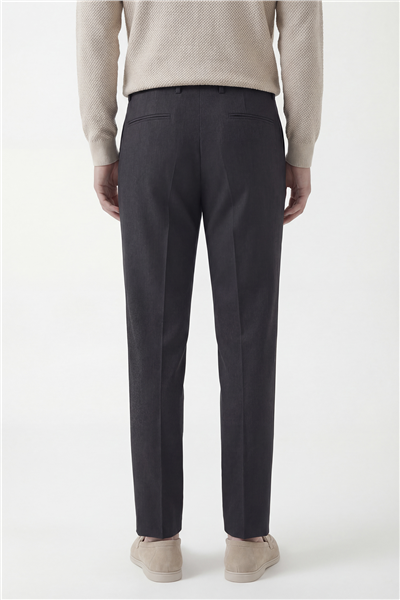 Giotelli Erkek Siyah Dar Kesim Slim Fit Viskon Dokuma Normal Bel Dokuma Pantolon