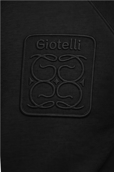 Giotelli Erkek Siyah Normal Kesim Regular Fit %100 Pamuk Örme Bisiklet Yaka Sweatshirt