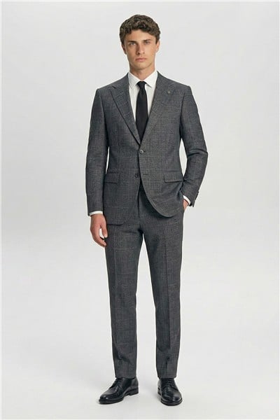 Giotelli Erkek Füme Dar Kesim Slim Fit Viskon Dokuma Normal Bel 6 Drop Klasik Takım Elbise