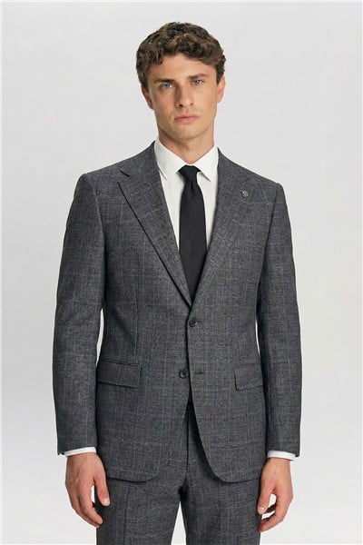 Giotelli Erkek Füme Dar Kesim Slim Fit Viskon Dokuma Normal Bel 6 Drop Klasik Takım Elbise