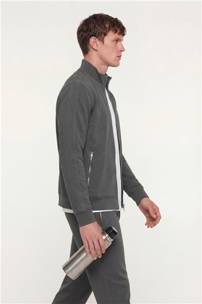 Giotelli Füme Regular Fit Yarım Balıkçı Yaka Fermuarlı TrackSuit