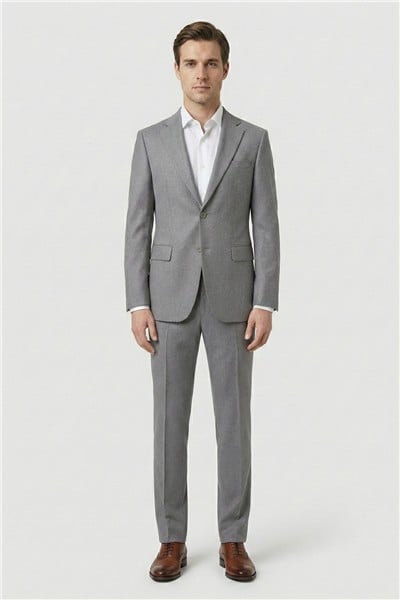 Giotelli Gri 6 Drop Polyester Viskon Karışımlı Elastan İçerikli Erkek Takım Elbise