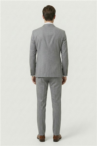 Giotelli Gri 6 Drop Polyester Viskon Karışımlı Elastan İçerikli Erkek Takım Elbise
