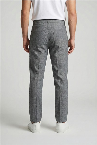 Giotelli Gri Dokuma Kumaş Normal Bel Standart Boy Erkek Pantolon
