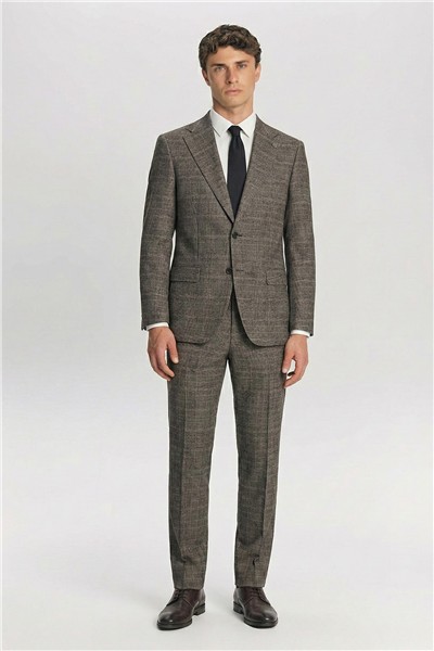 Giotelli Erkek Kahve Dar Kesim Slim Fit Viskon Dokuma Normal Bel 6 Drop Klasik Takım Elbise