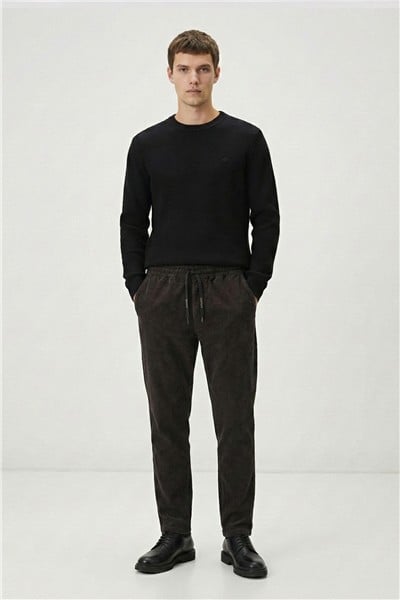 Giotelli Kahve Dokuma Kumaş Normal Bel Standart Boy Erkek Pantolon